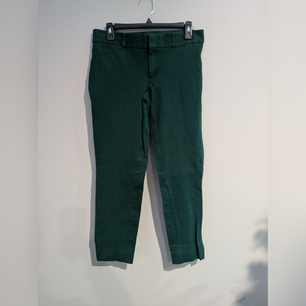 Banana Republic Women's Sloan Cropped Green Pants Size 6